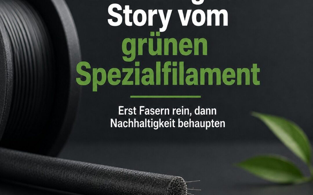 Die verlogene Story vom grünen Spezialfilament: Erst Fasern rein, dann Nachhaltigkeit behaupten